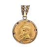 9CT GOLD MOUNTED KRUGERRAND NECKLACE at Ross's Online Art Auctions